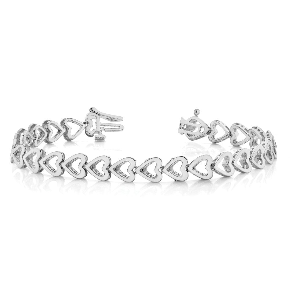 14k WG Holds 24 Stones up to 2.75mm Heart-Shaped Add-A-Dia. Bracelet