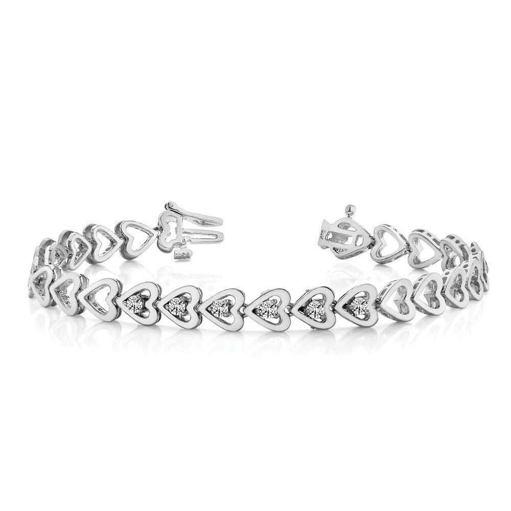 14k WG Holds 24 Stones up to 2.75mm Heart-Shaped Add-A-Dia. Bracelet