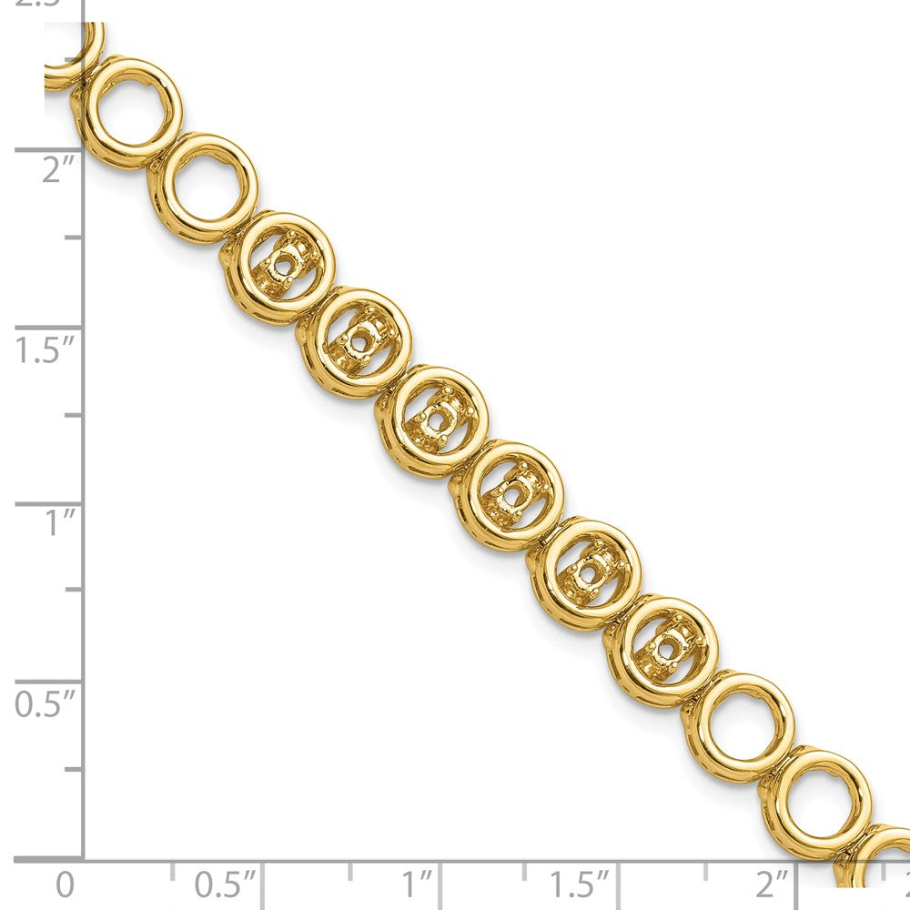 14k Add-a-Diamond Tennis Bracelet Mounting with 6 Heads