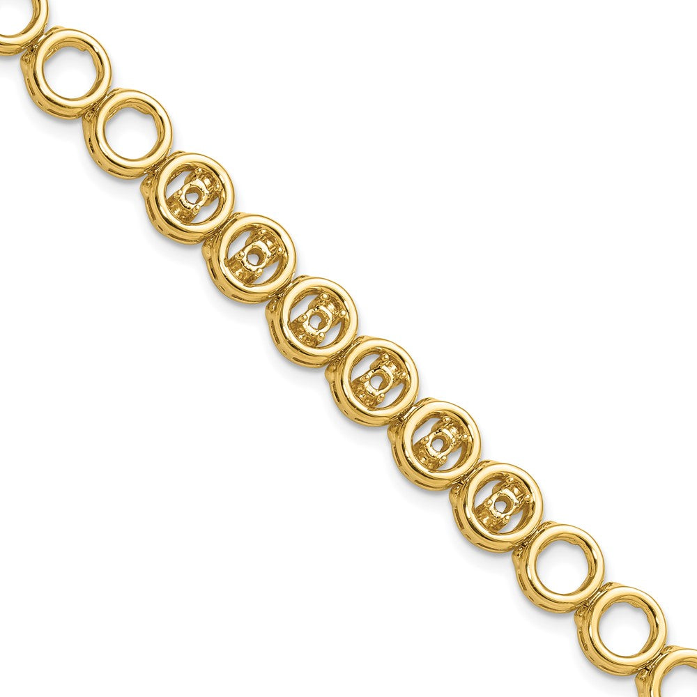 14k Add-a-Diamond Tennis Bracelet Mounting with 6 Heads