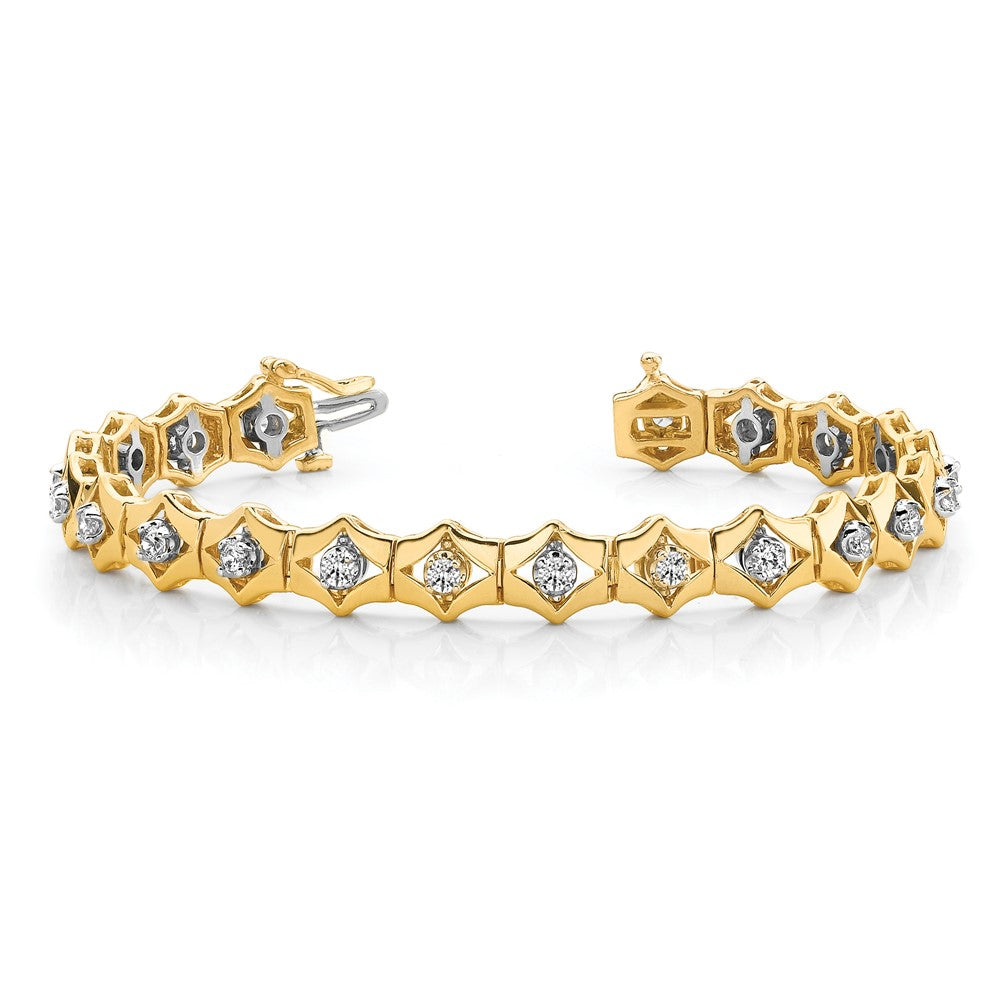 14k Holds 19 up to 3.25mm Stones, Add-a-Diamond Tennis Bracelet