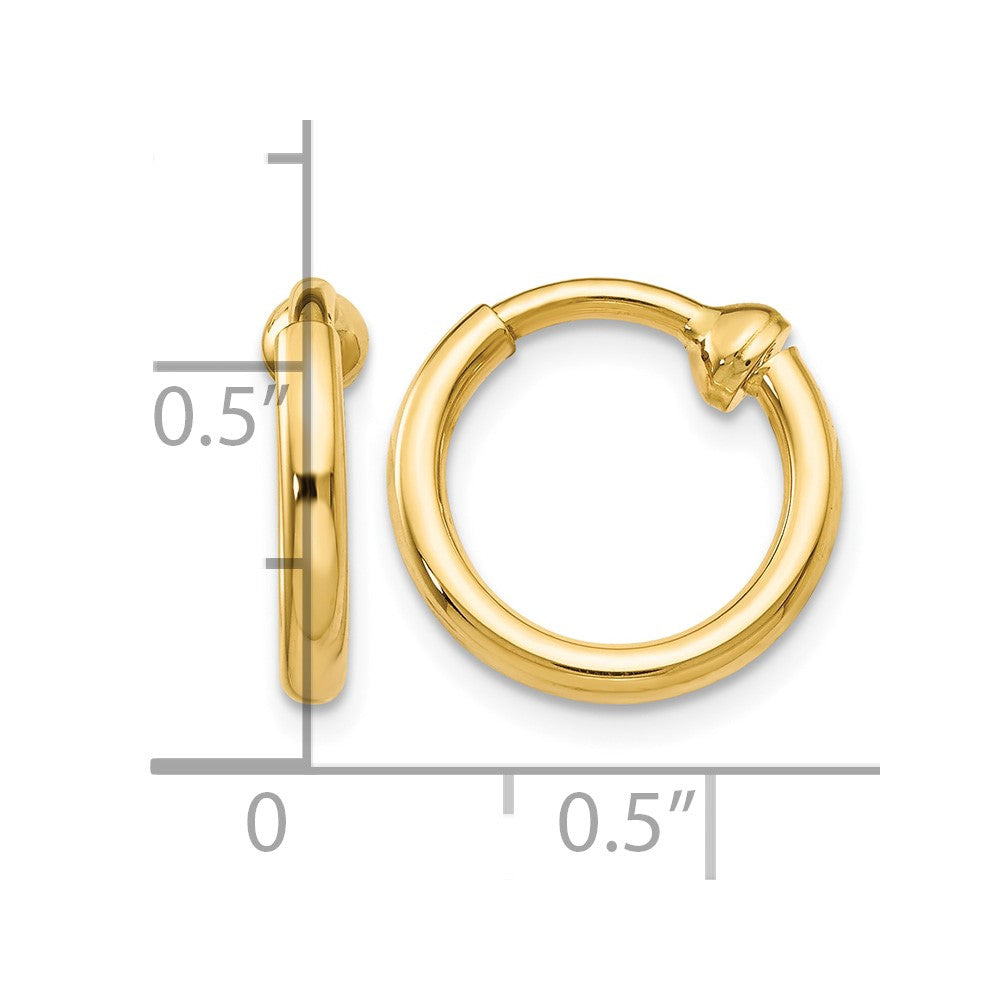 14k Non-Pierced Hoop Earrings