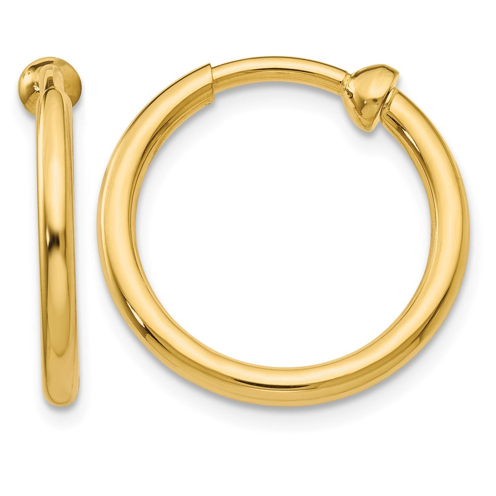 14k Non-Pierced Hoop Earrings