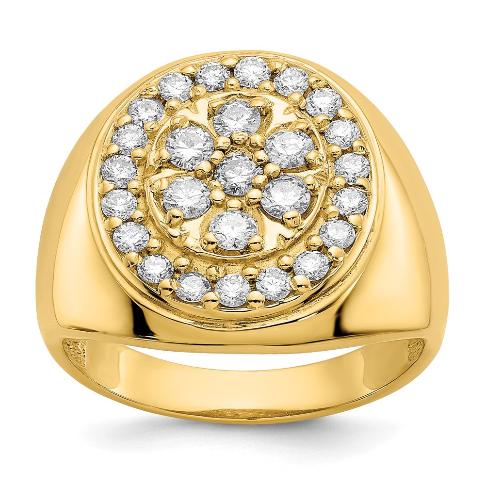 14k AAA Diamond men's ring