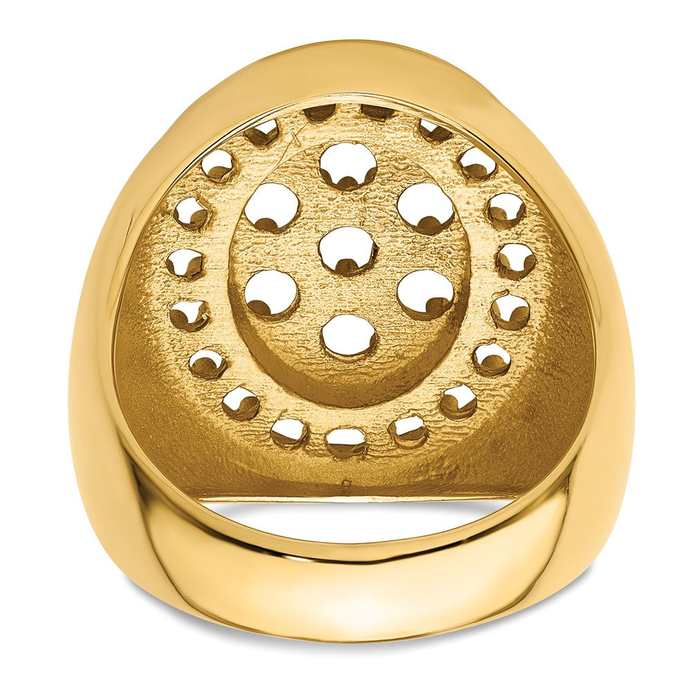14k Polished Circular Top 3ct Mens Diamond Ring Mounting