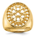 14k Polished Circular Top 3ct Mens Diamond Ring Mounting