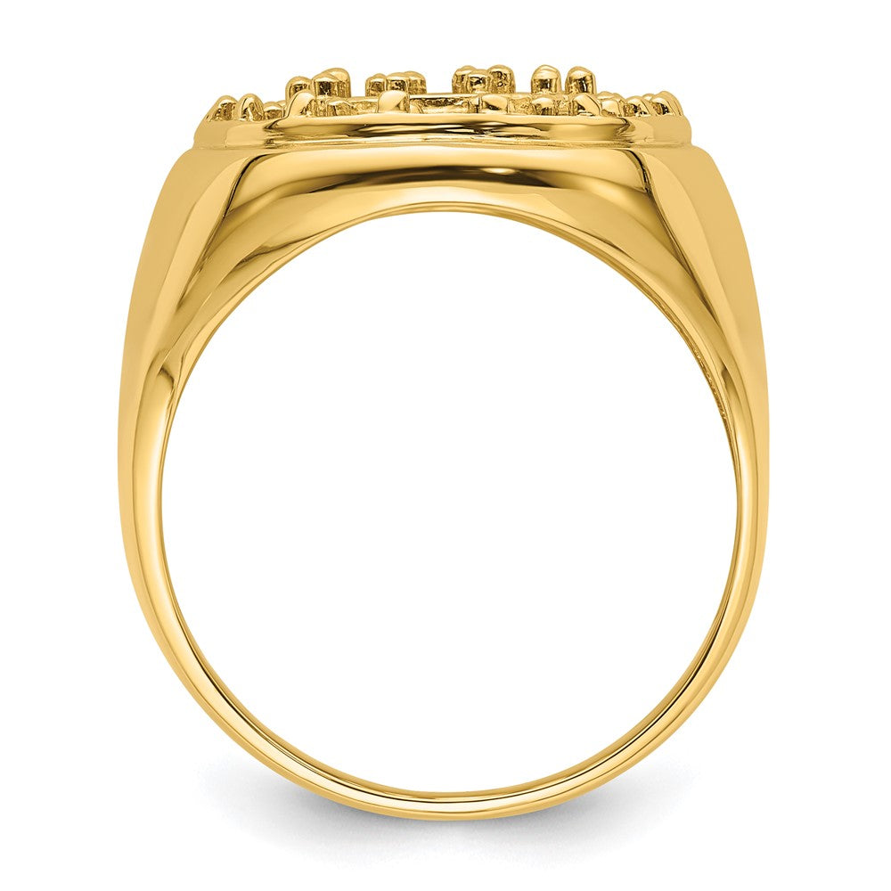 14k Fancy Polished Circular To Mens Diamond Ring Mounting