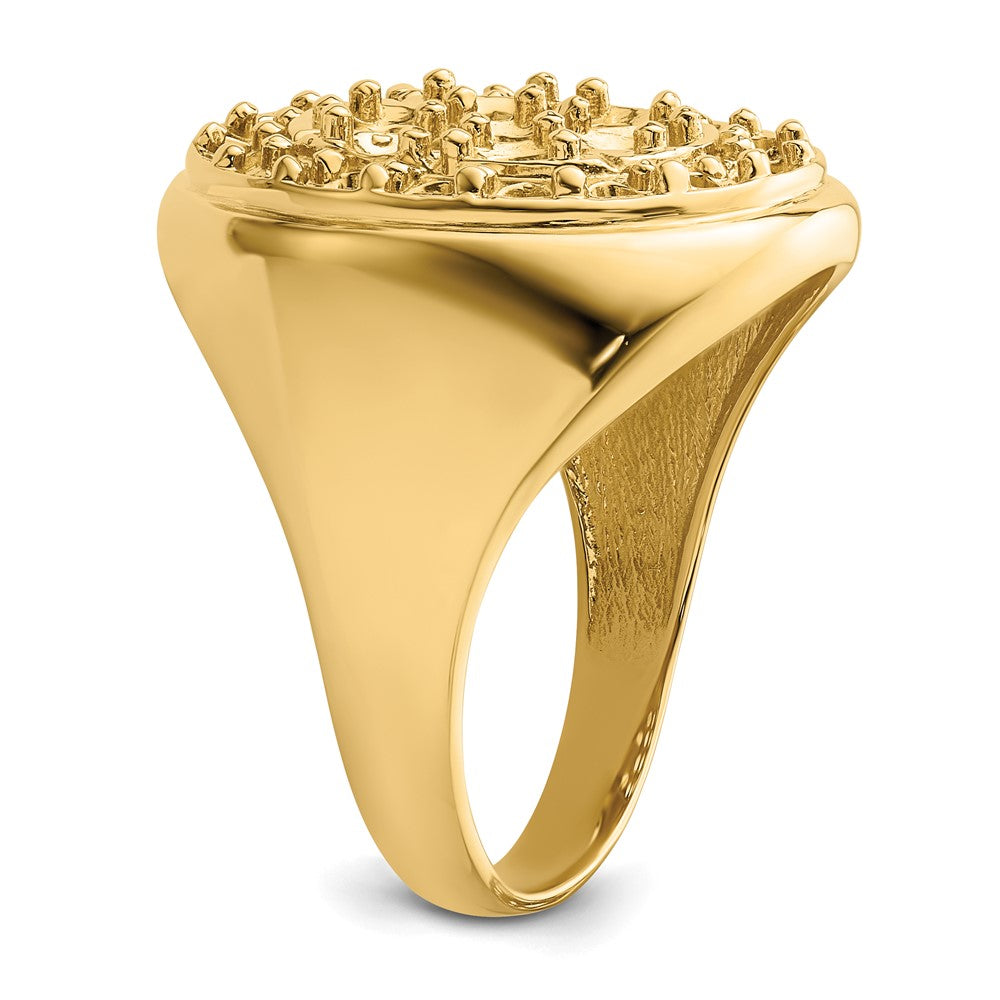 14k Fancy Polished Circular To Mens Diamond Ring Mounting