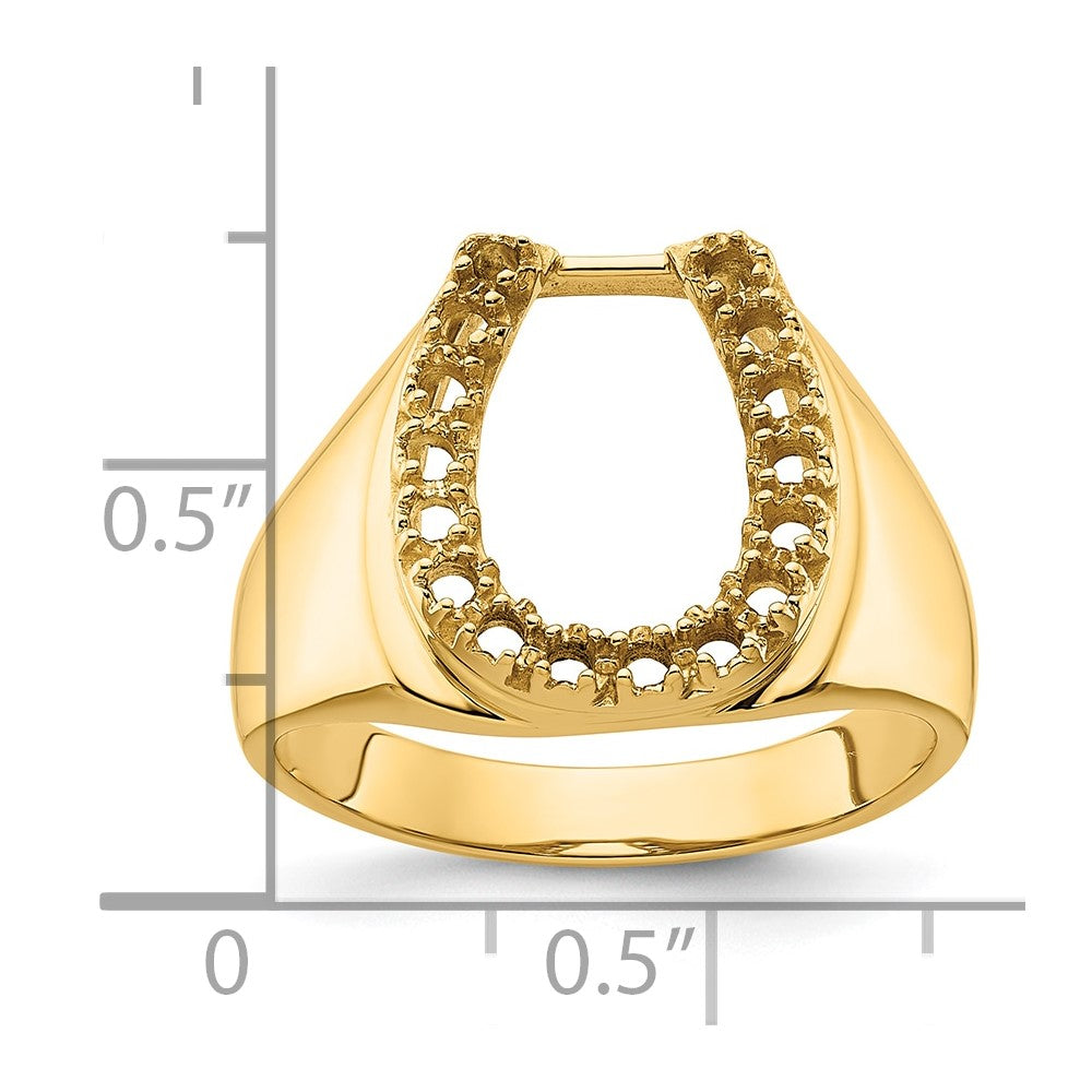 14k Mens Diamond Horseshoe Ring Mounting