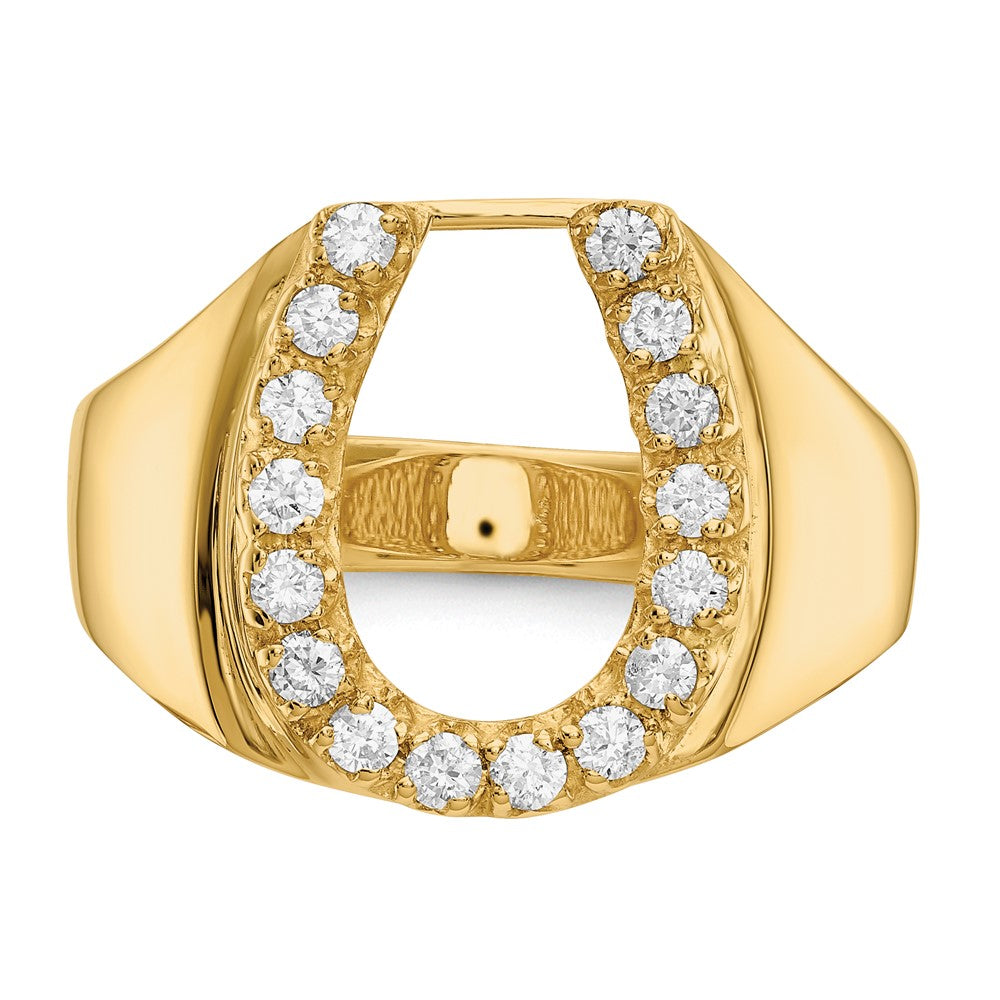 14k AA Diamond Men's Horse shoe Ring