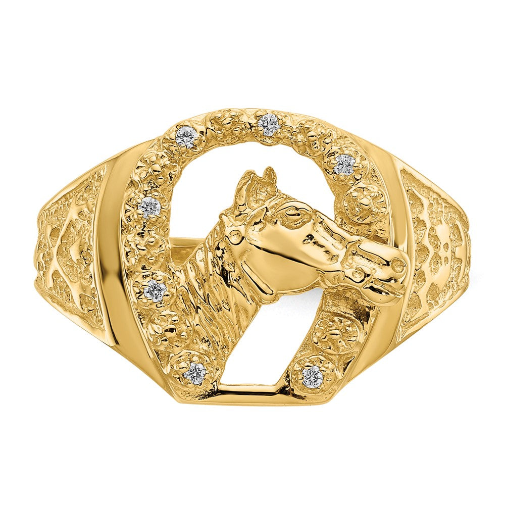 14k A Diamond men's ring