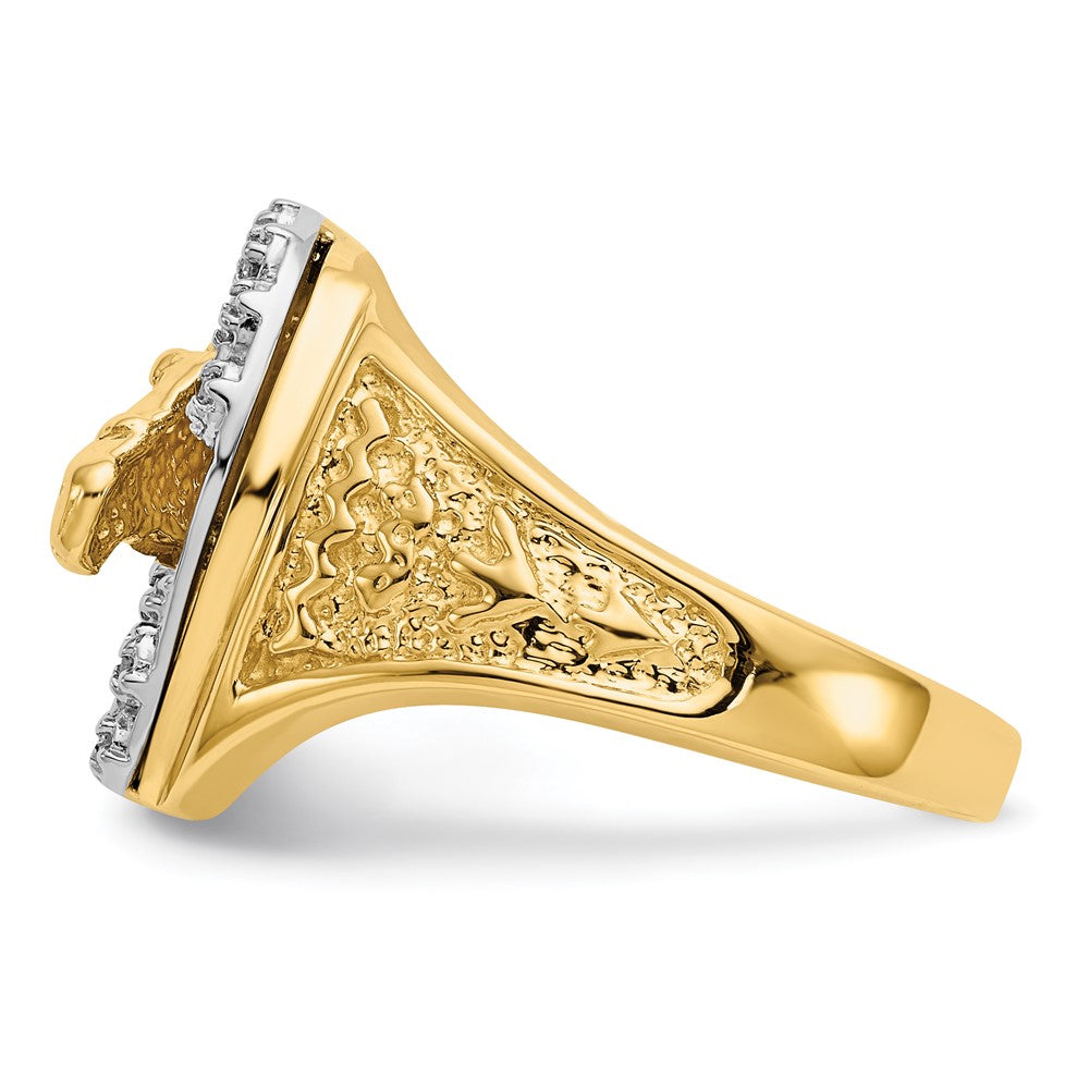 14k Two-tone AA Diamond men's ring