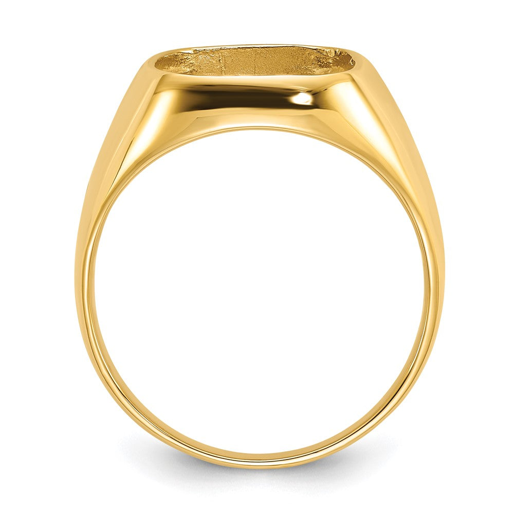 14k Rounded Square Mens Diamond & Onyx Ring Mounting