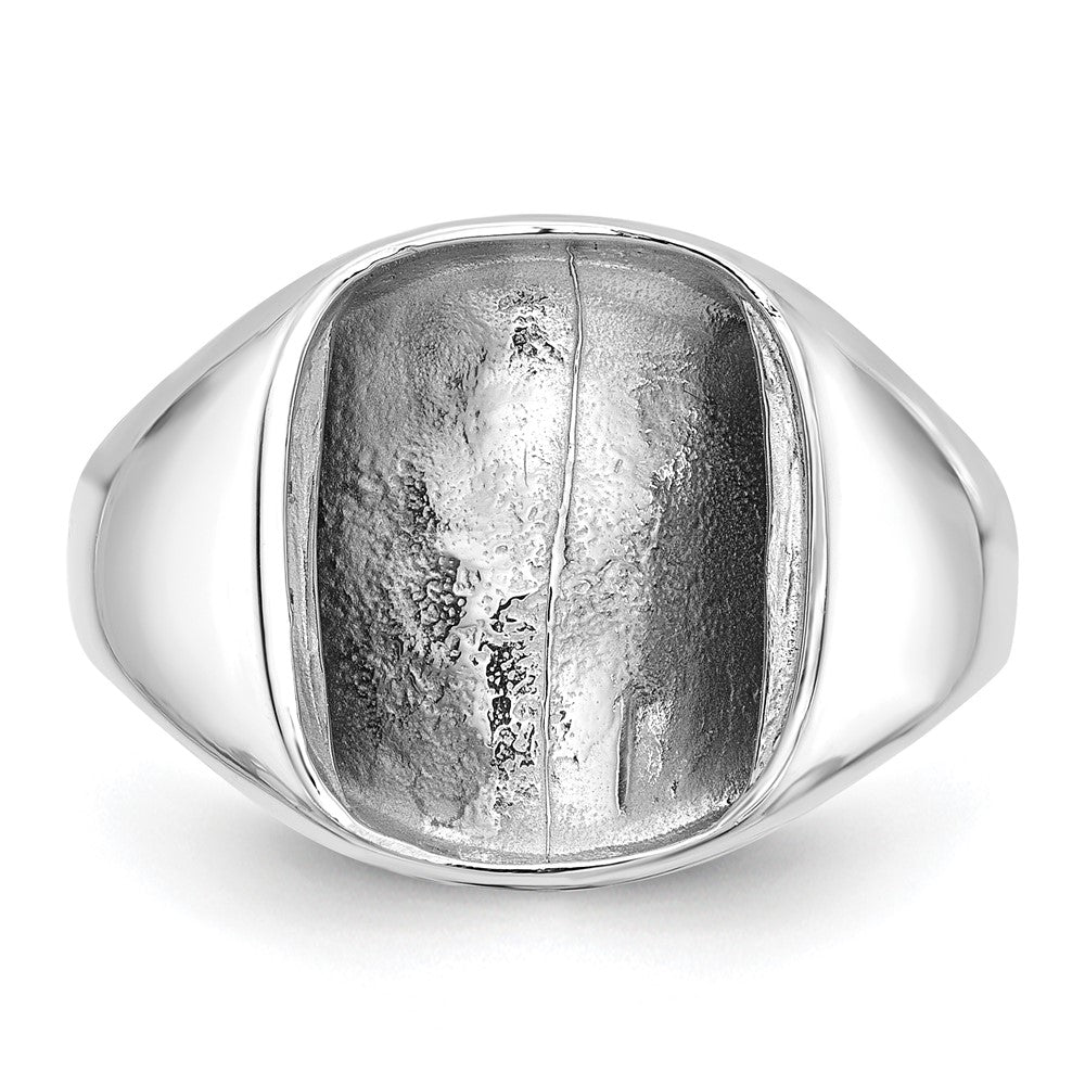 14k White Gold Polished Mens Diamond And Onyx Ring Mounting