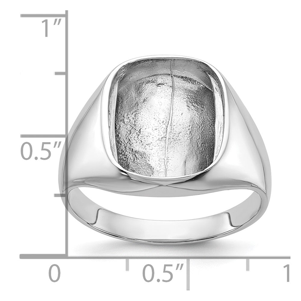 14k White Gold Polished Mens Diamond And Onyx Ring Mounting