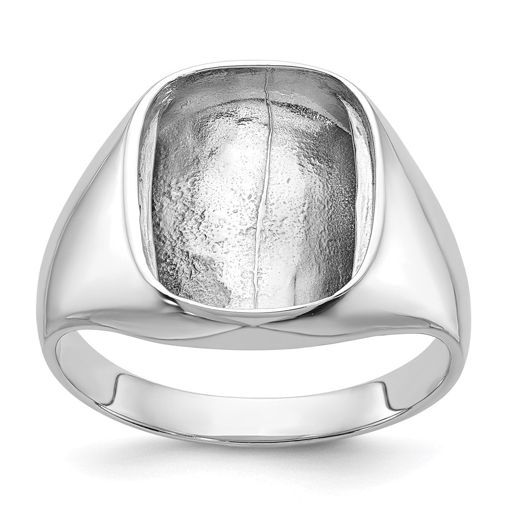14k White Gold Polished Mens Diamond And Onyx Ring Mounting