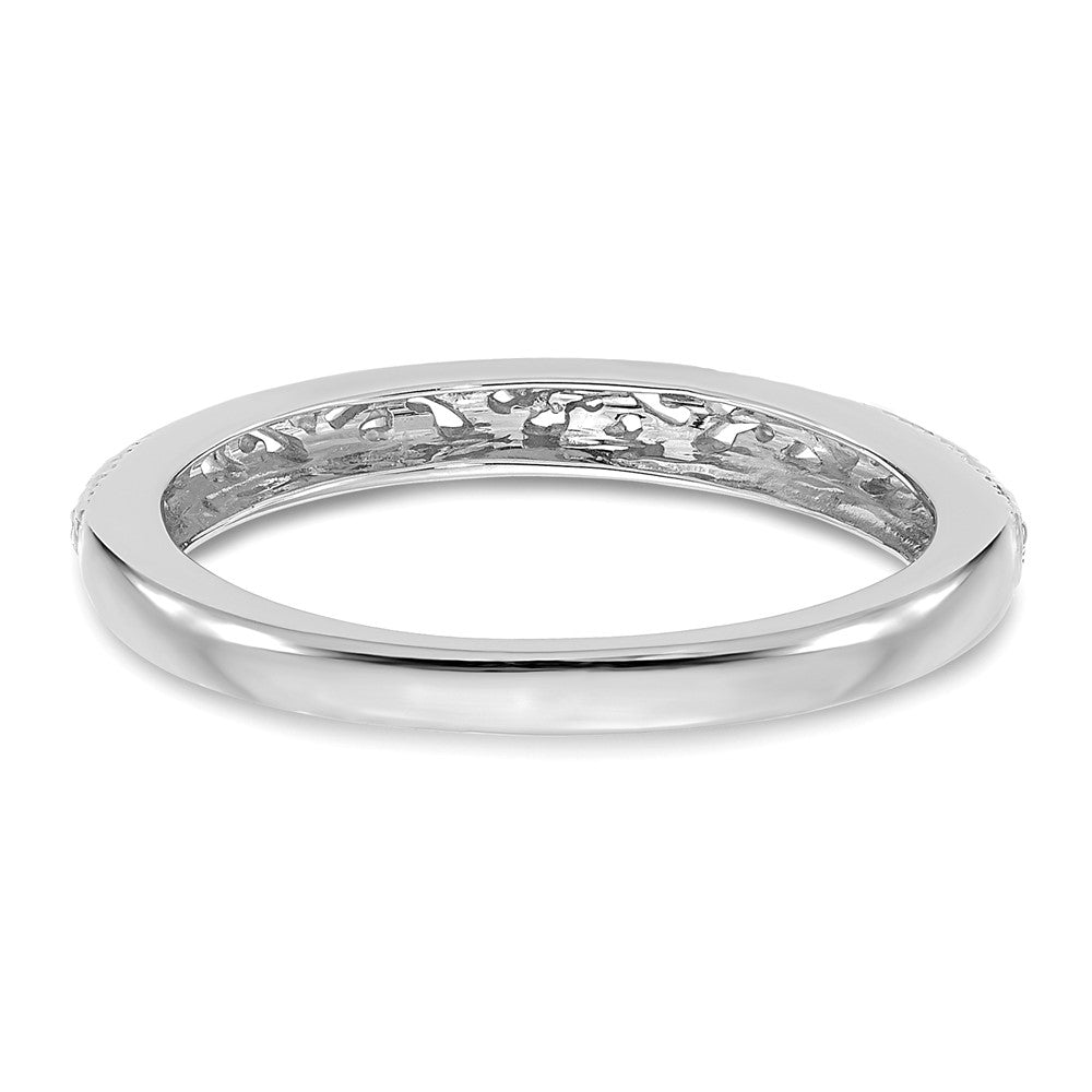14k White Gold Filigree Band