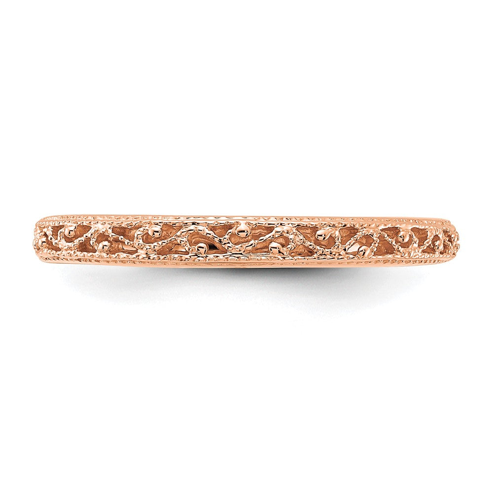 14k Rose Gold Filigree Band