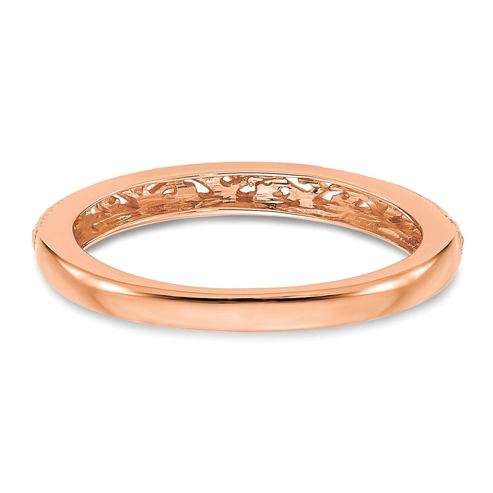 14k Rose Gold Filigree Band