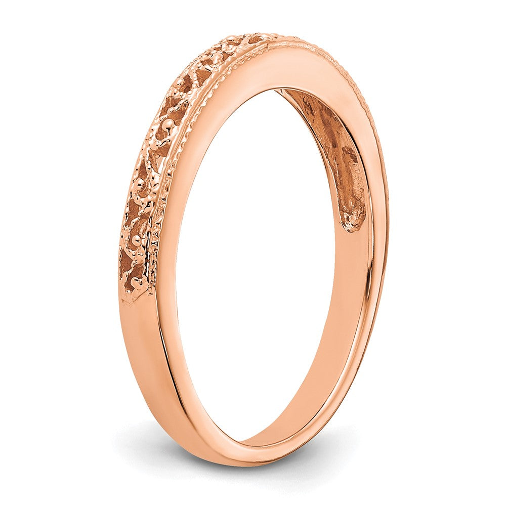14k Rose Gold Filigree Band