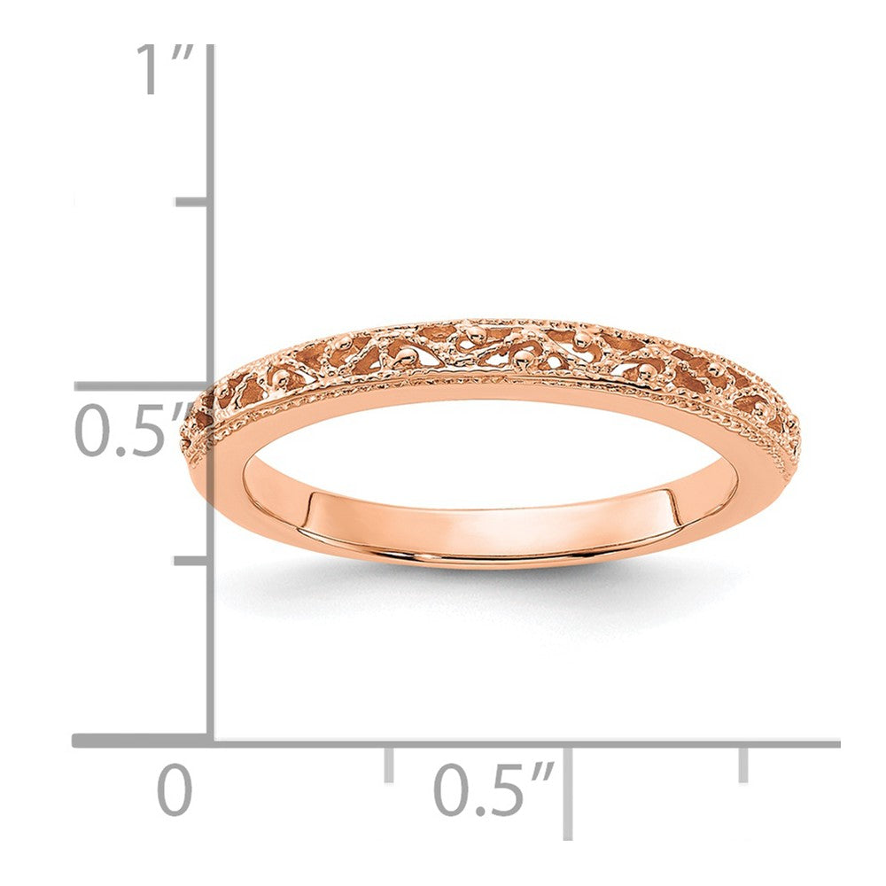 14k Rose Gold Filigree Band