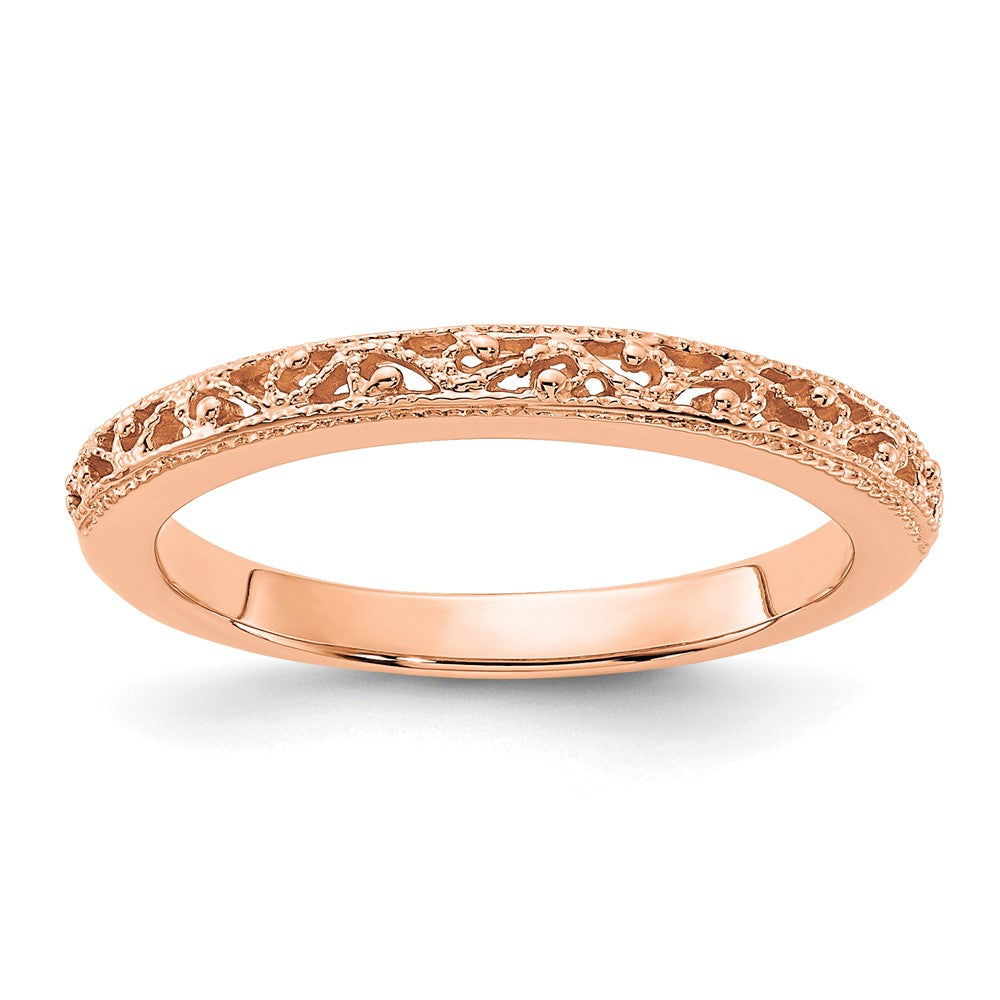 14k Rose Gold Filigree Band