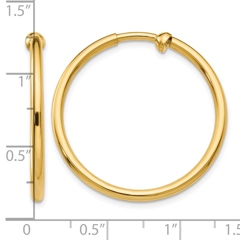 14K Non-Pierced Hoop Earrings