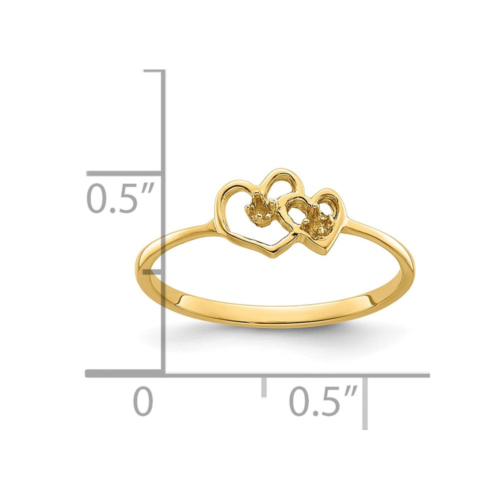 14k Polished .03ct. Diamond Heart Ring Mounting