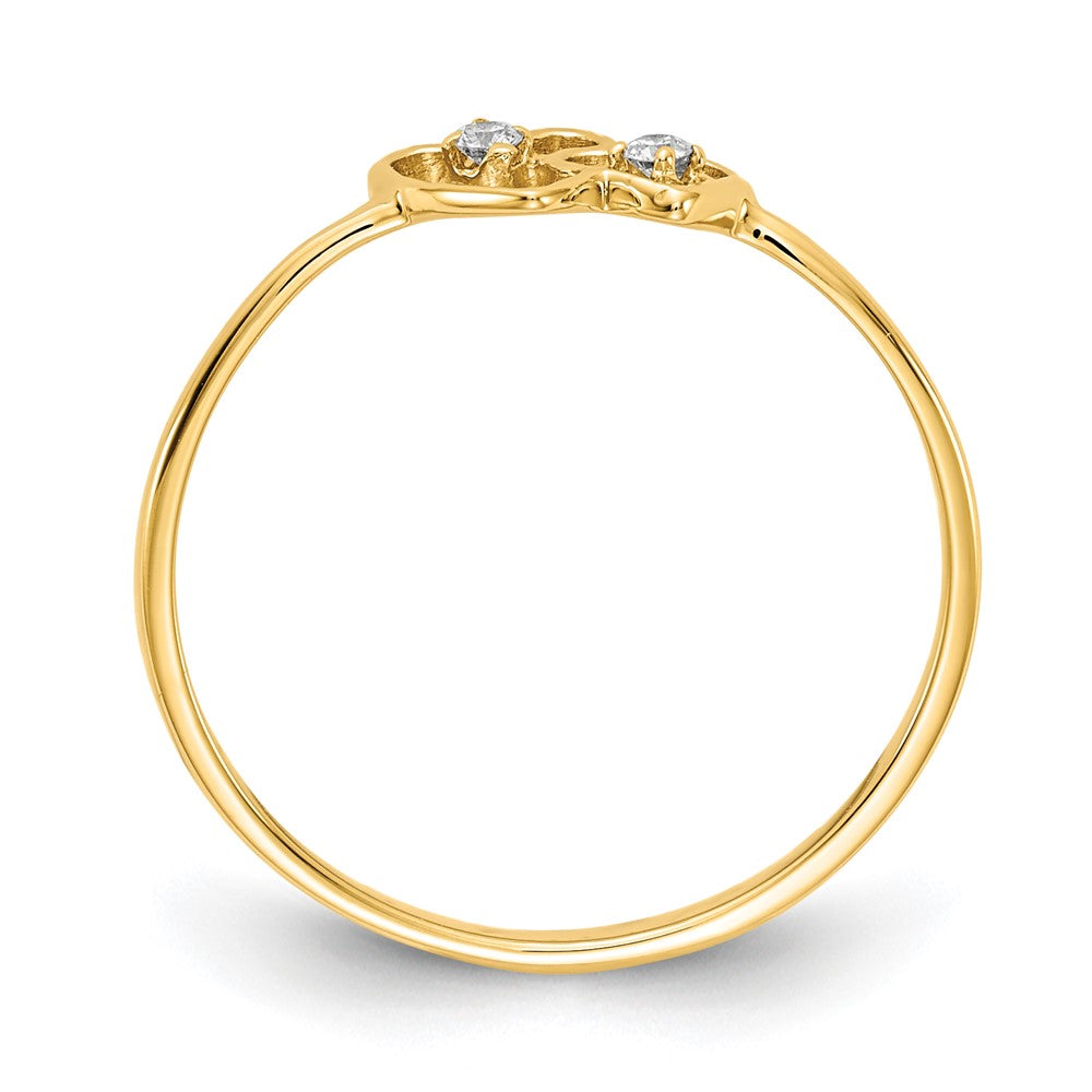 14k AAA Diamond heart ring