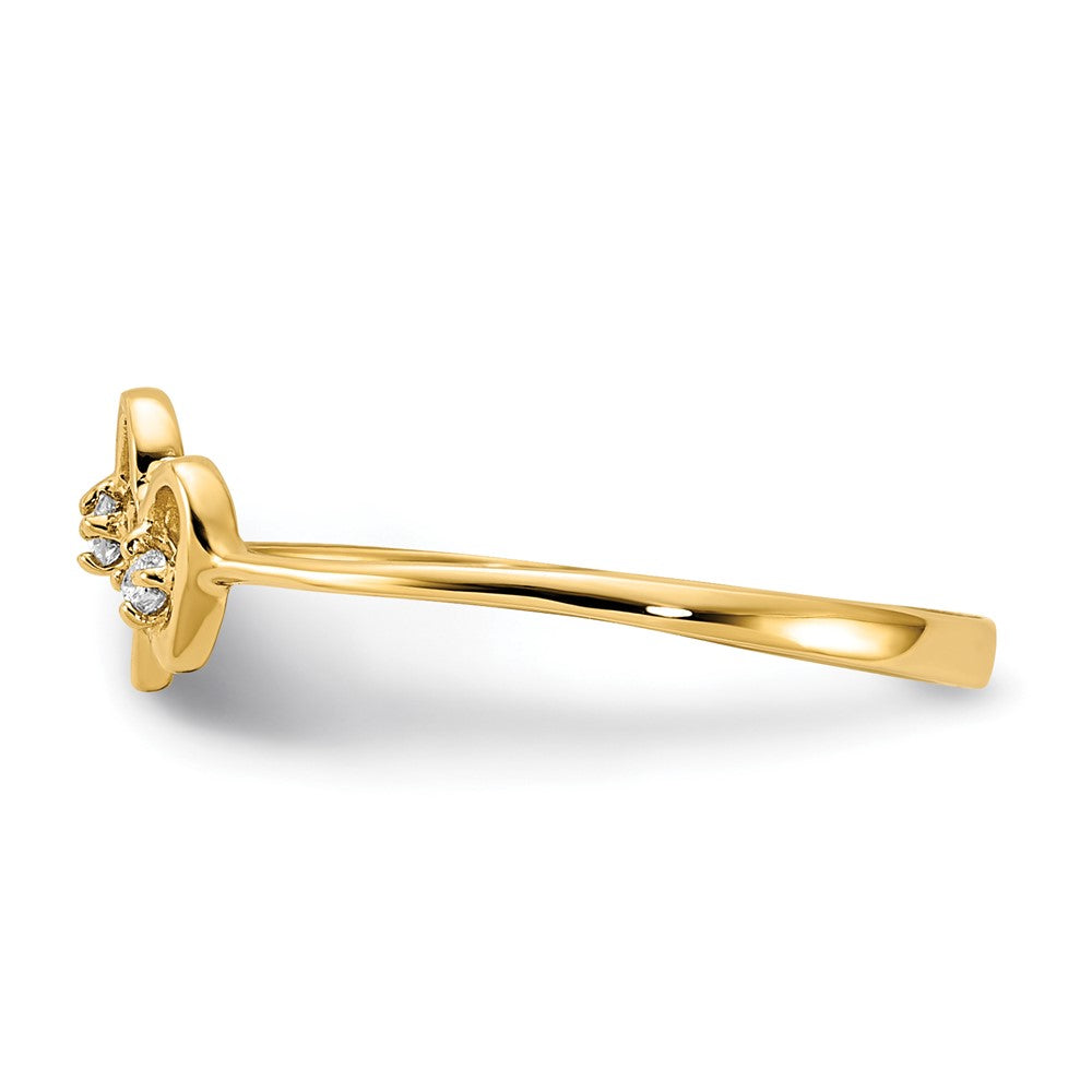 14k AAA Diamond heart ring