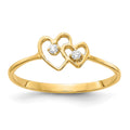 14k A Diamond heart ring