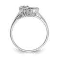14k White Gold Polished .20ct. Diamond Heart Ring Mounting