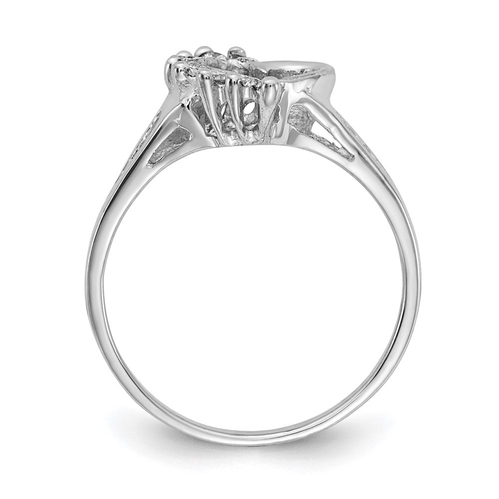 14k White Gold Polished .20ct. Diamond Heart Ring Mounting