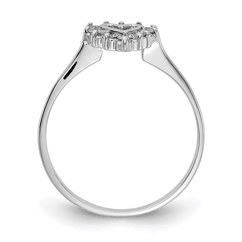 14k White Gold Polished AA Diamond ring