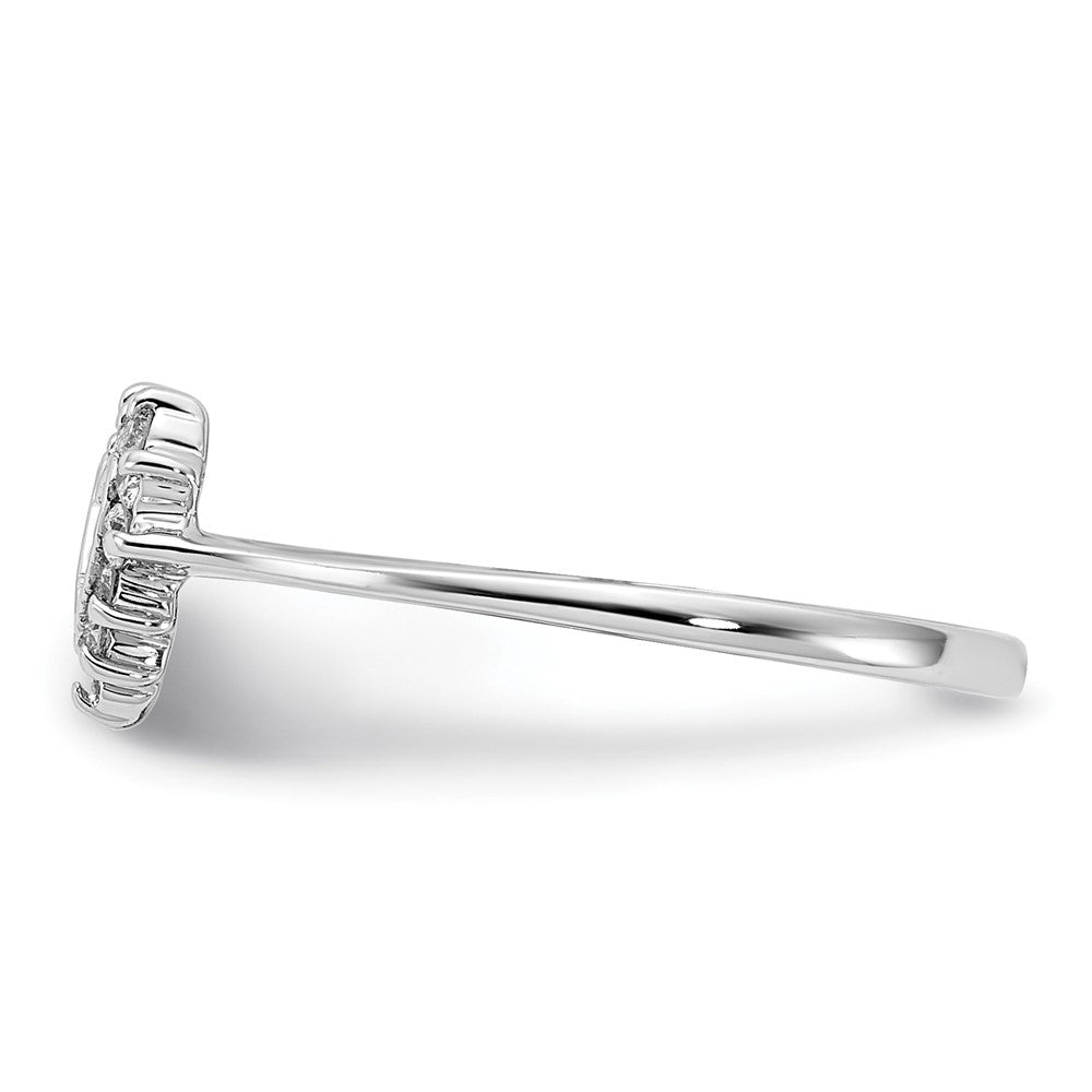 14k White Gold Polished AA Diamond ring