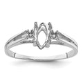 14k White Gold .05ct. Diamond & 8x4 Marquise Gemstone Ring Mounting