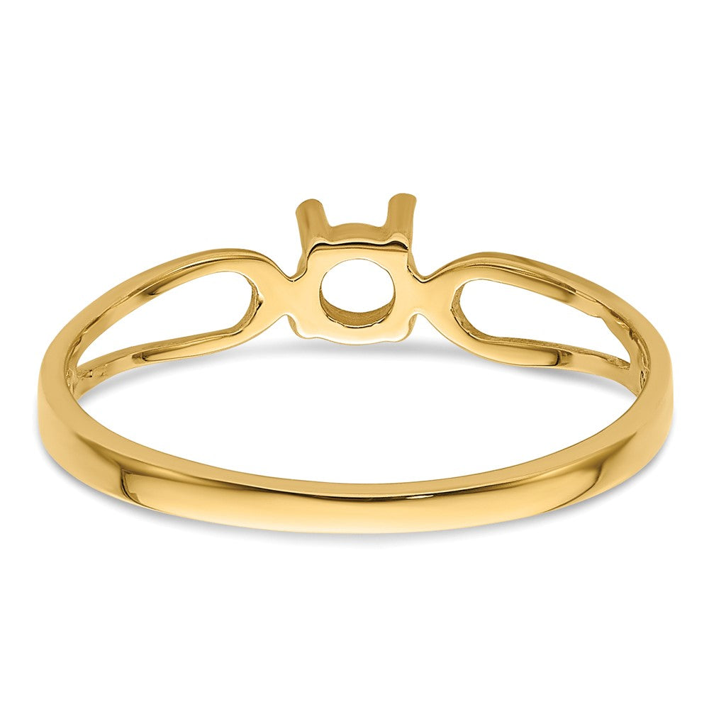 14k Polished 4mm Round Gemstone Ring Mounting