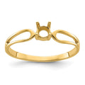 14k Polished 4mm Round Gemstone Ring Mounting
