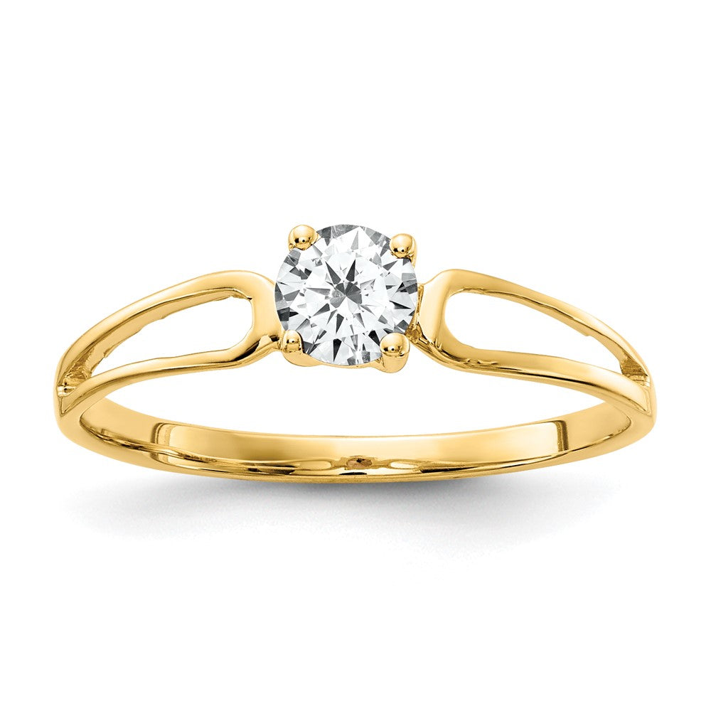 14k 4mm Cubic Zirconia ring