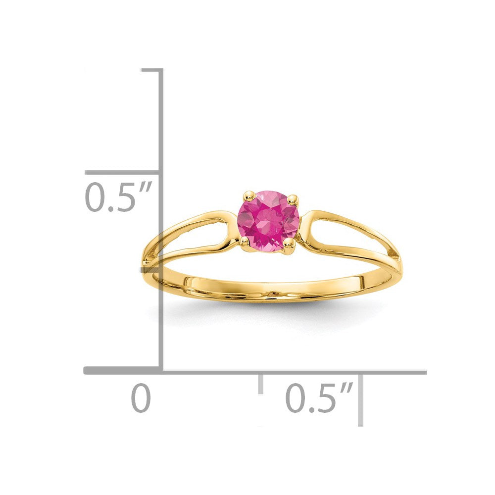 14k 4mm Pink Tourmaline Ring
