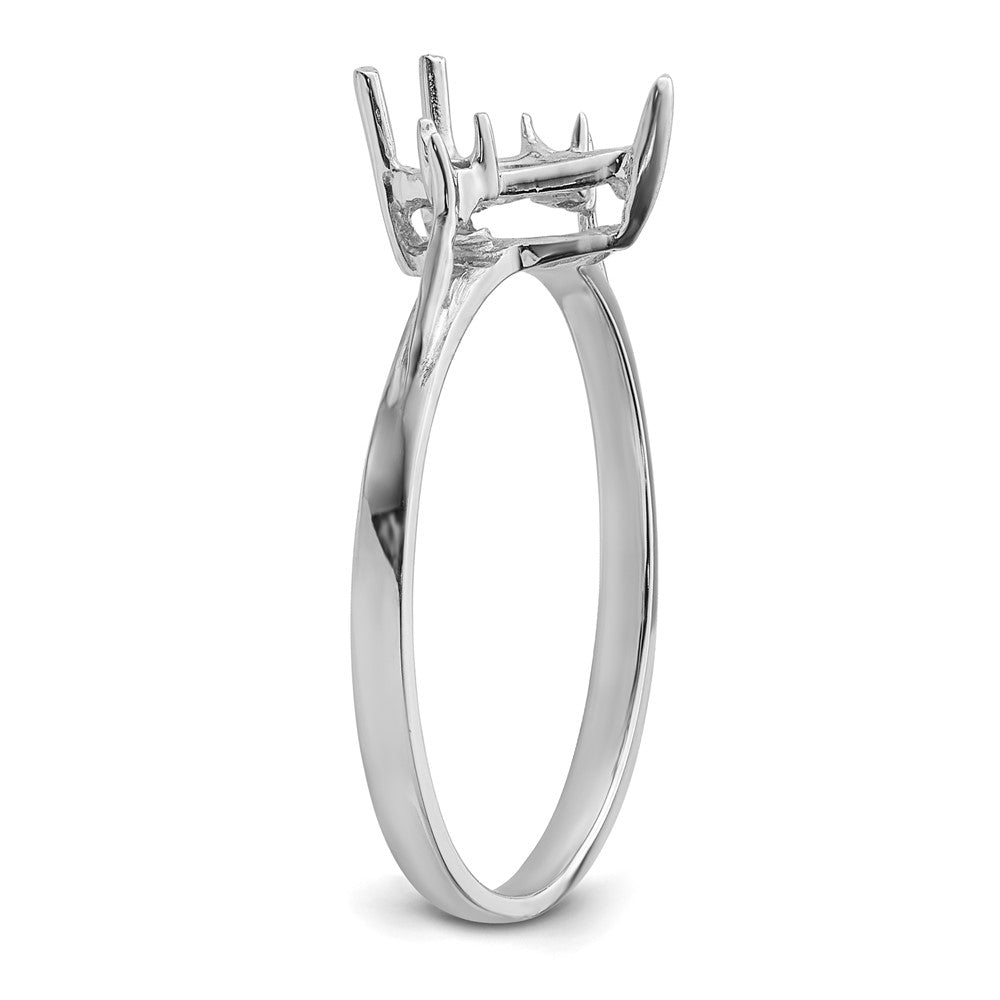 14k White Gold .02ct. Diamond / 7mm Heart Gemstone Ring Mounting