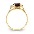 14k 7mm Heart Garnet VS Diamond ring
