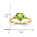 14k 7mm Heart Peridot VS Diamond ring