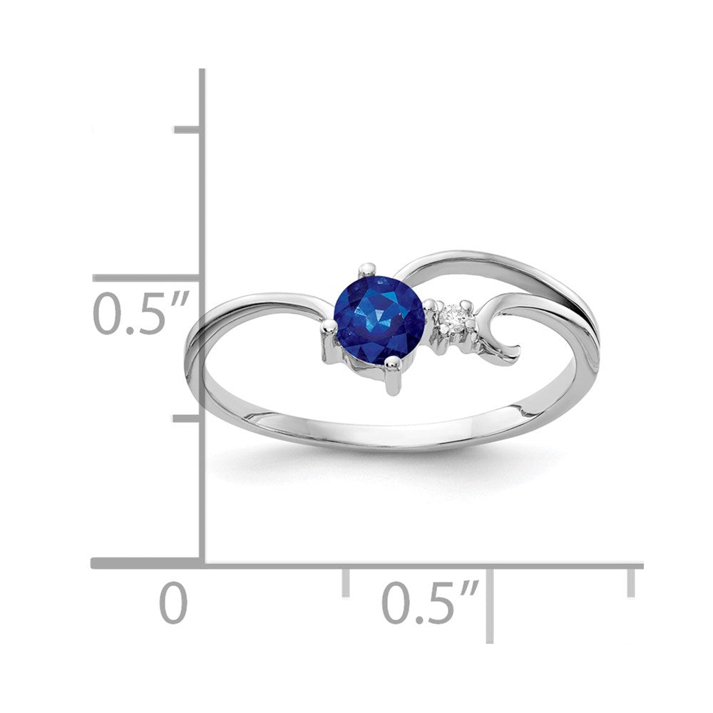14k White Gold 4mm Sapphire A Diamond ring