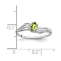 14k White Gold 5x3mm Oval Peridot ring