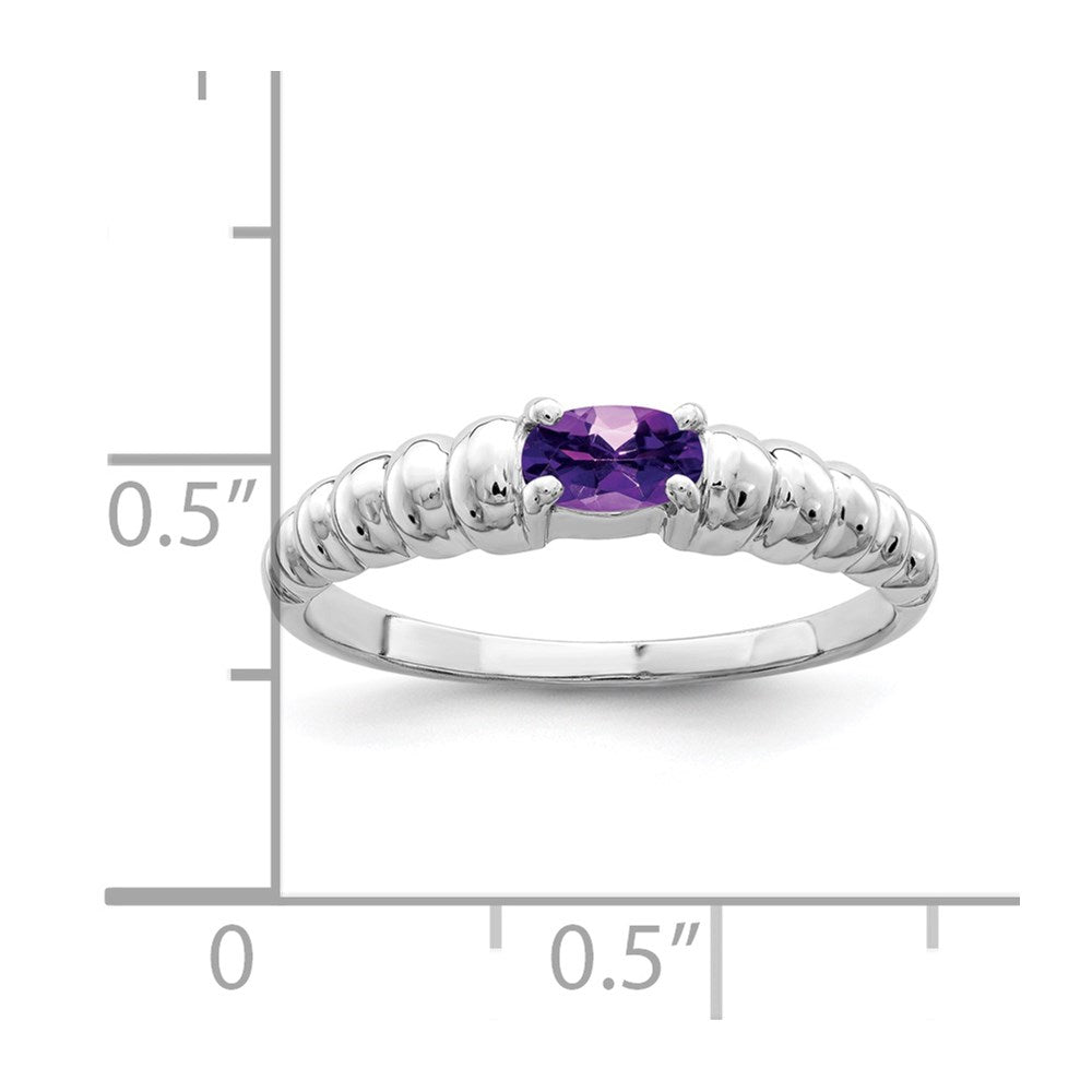 14k White Gold 5x3mm Oval Amethyst ring