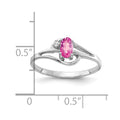 14k White Gold 5x3mm Oval Pink Sapphire A Diamond ring