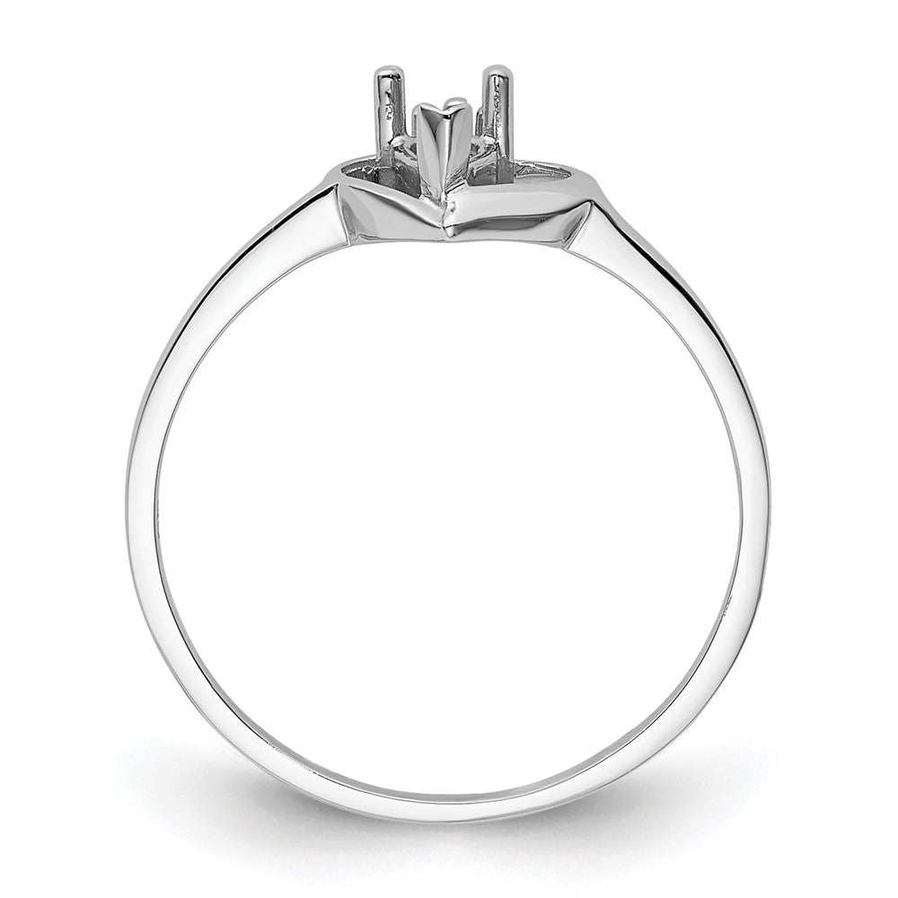 14k White Gold Polished .02ct. Diamond & 5x3 Pear Gemstone Ring Mounting