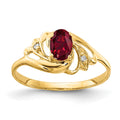 14k 6x4mm Oval Created Ruby AA Diamond ring
