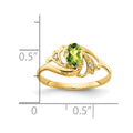 14k 6x4mm Oval Peridot VS Diamond ring